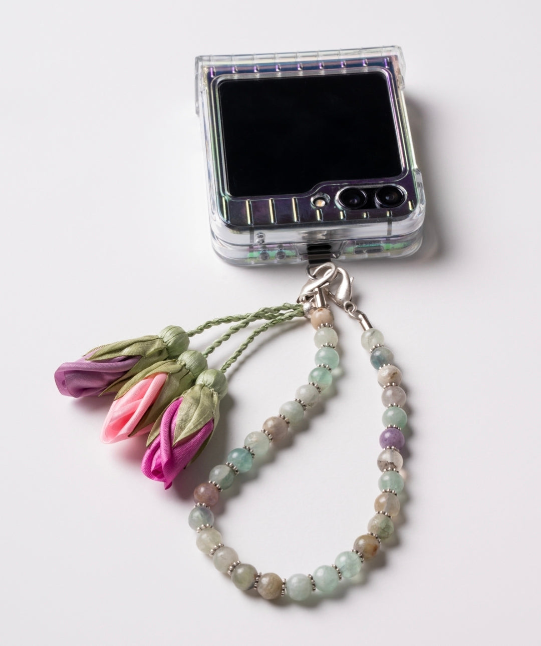 NEW - Artisan Floral Beaded Phone Charm