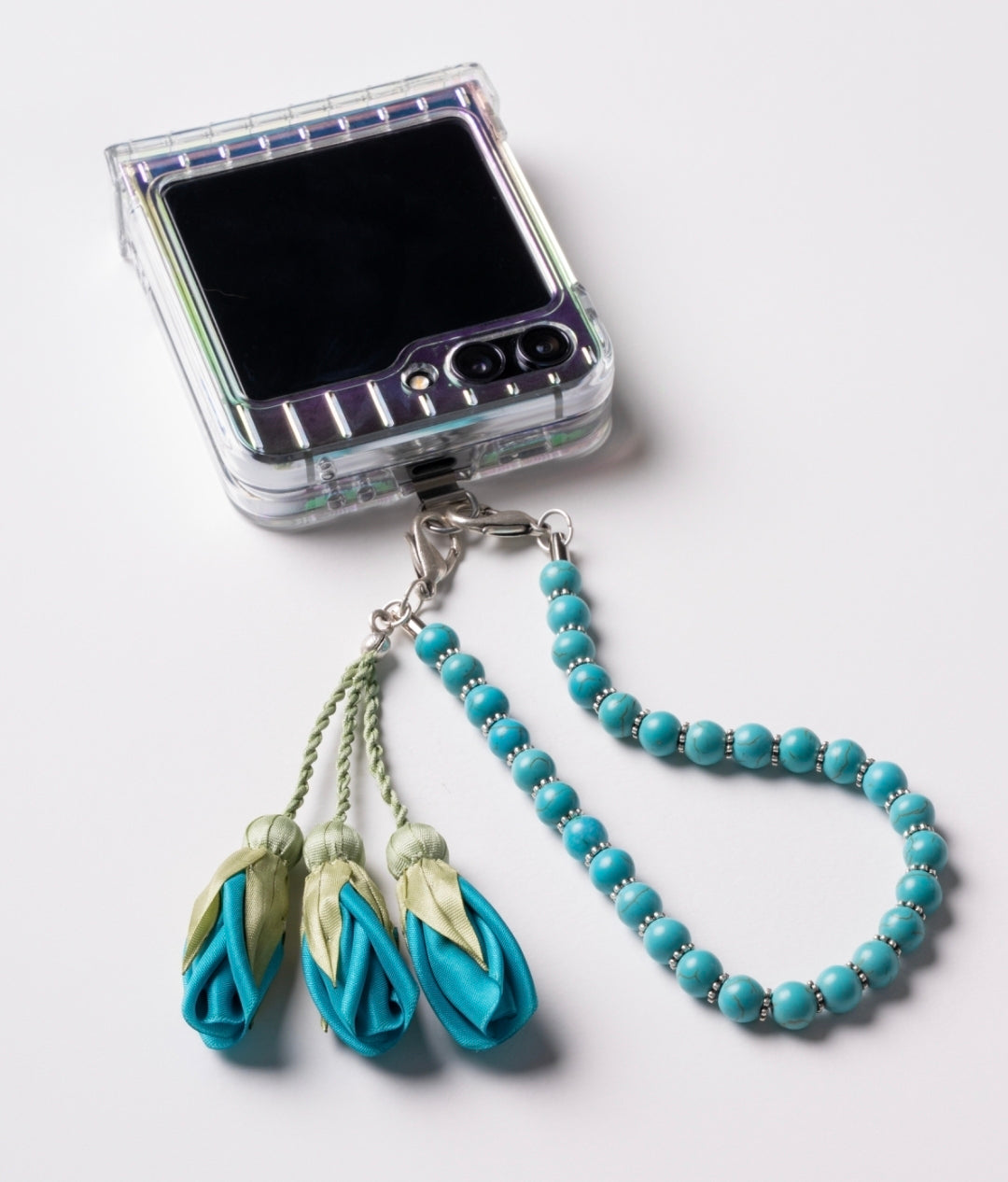 NEW - Artisan Floral Beaded Phone Charm
