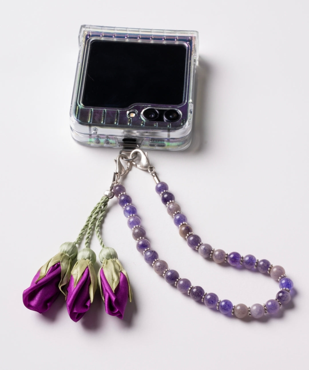 NEW - Artisan Floral Beaded Phone Charm