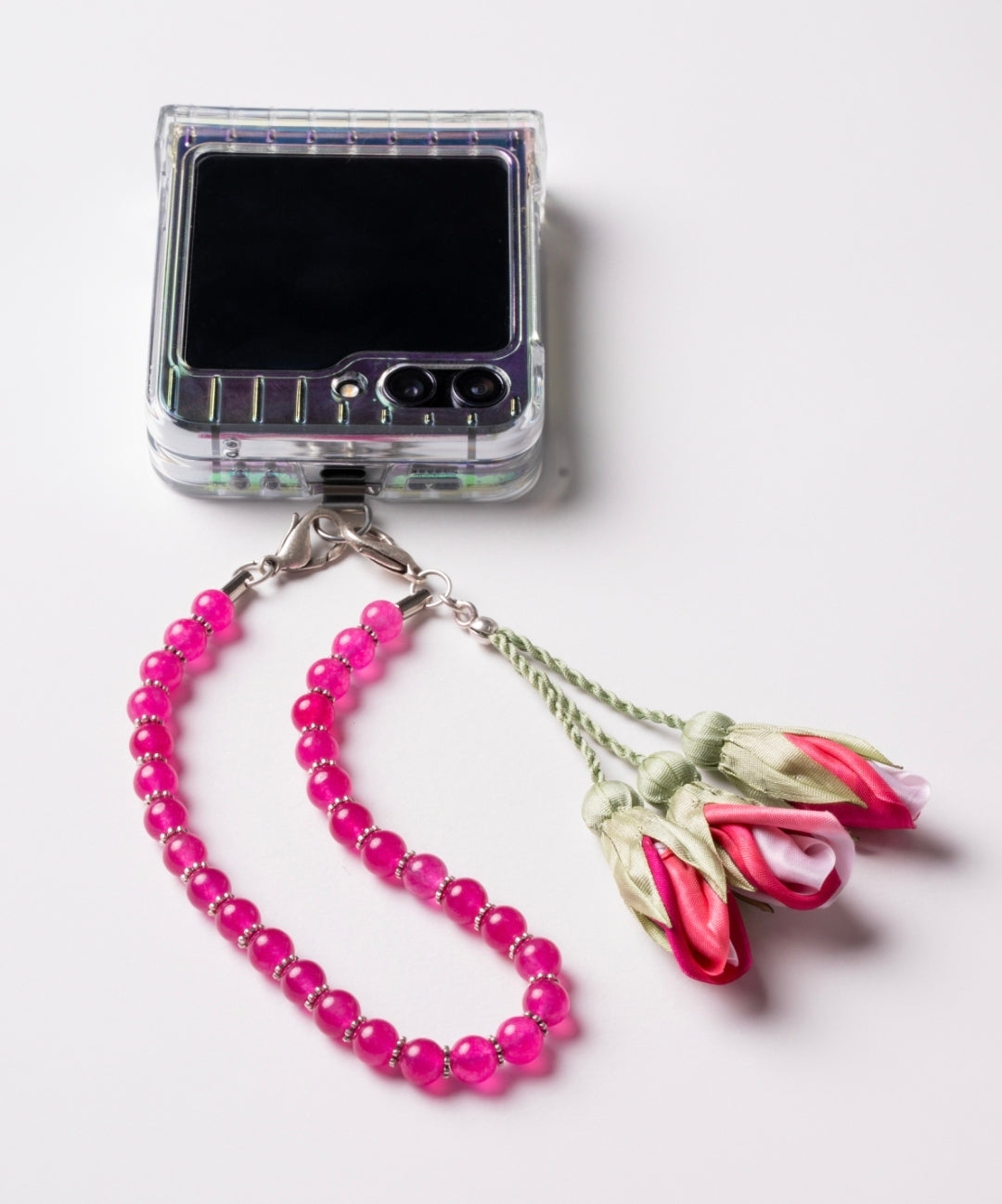 NEW - Artisan Floral Beaded Phone Charm