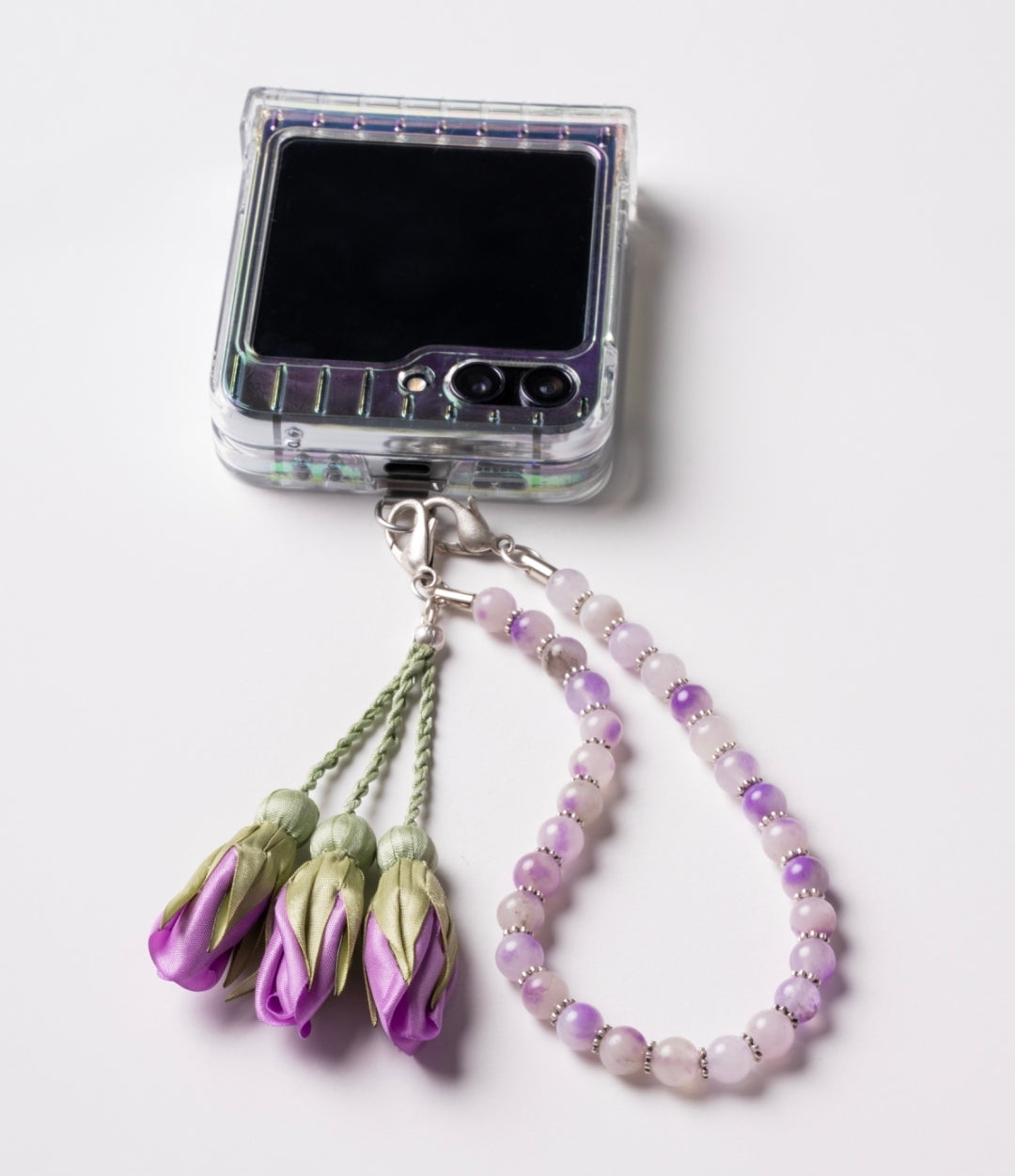 NEW - Artisan Floral Beaded Phone Charm