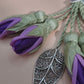 Glass Beads / Ombre Lavender Tulips