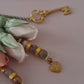 Agate Natural Stones/ Multicolor Tulips with GOLD accents [عقيق]
