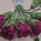 Jade Natural Stones/ Dark Fuschia Flowers [اليشم]
