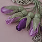 Agate Natural Stones/ Shades of Purple Tulips with SILVER accents [عقيق]