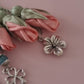 Jade Natural Sibha/ Shades of Peach Tulips with Turquoise & Silver Floral Accent [اليشم]