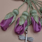 Agate Natural Stones/ Shades of Amethyst Tulips with SILVER accents [عقيق]
