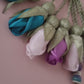 Jade Natural Sibha/ Multicolor Tulips with SILVER accents [اليشم]