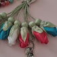 Agate Natural Stones/ Multicolor Tulips with SILVER accents [عقيق]