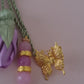 Jade Natural Sibha/ Lavender & Purple Tulips with GOLD accents [اليشم]