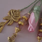 Agate Natural Stones/ Pink Tulips with GOLD accents [عقيق]