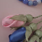 Agate Natural Stones/ Multicolor Tulips with GOLD accents [عقيق]