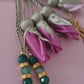 Agate Natural Stones/ Shades of Pink Tulips with GOLD accents [عقيق]