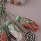 Agate Natural Stones/ Multicolor Tulips with SILVER accents [عقيق]